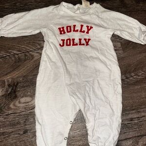 Festive White and Red Kids Footie